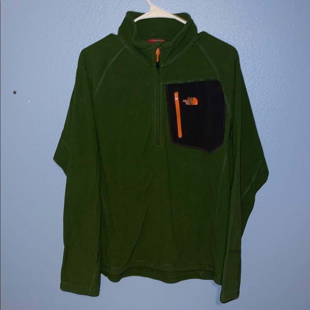 The North Face Forest Green Polartec Fleece Pullover- Mens Large - B5